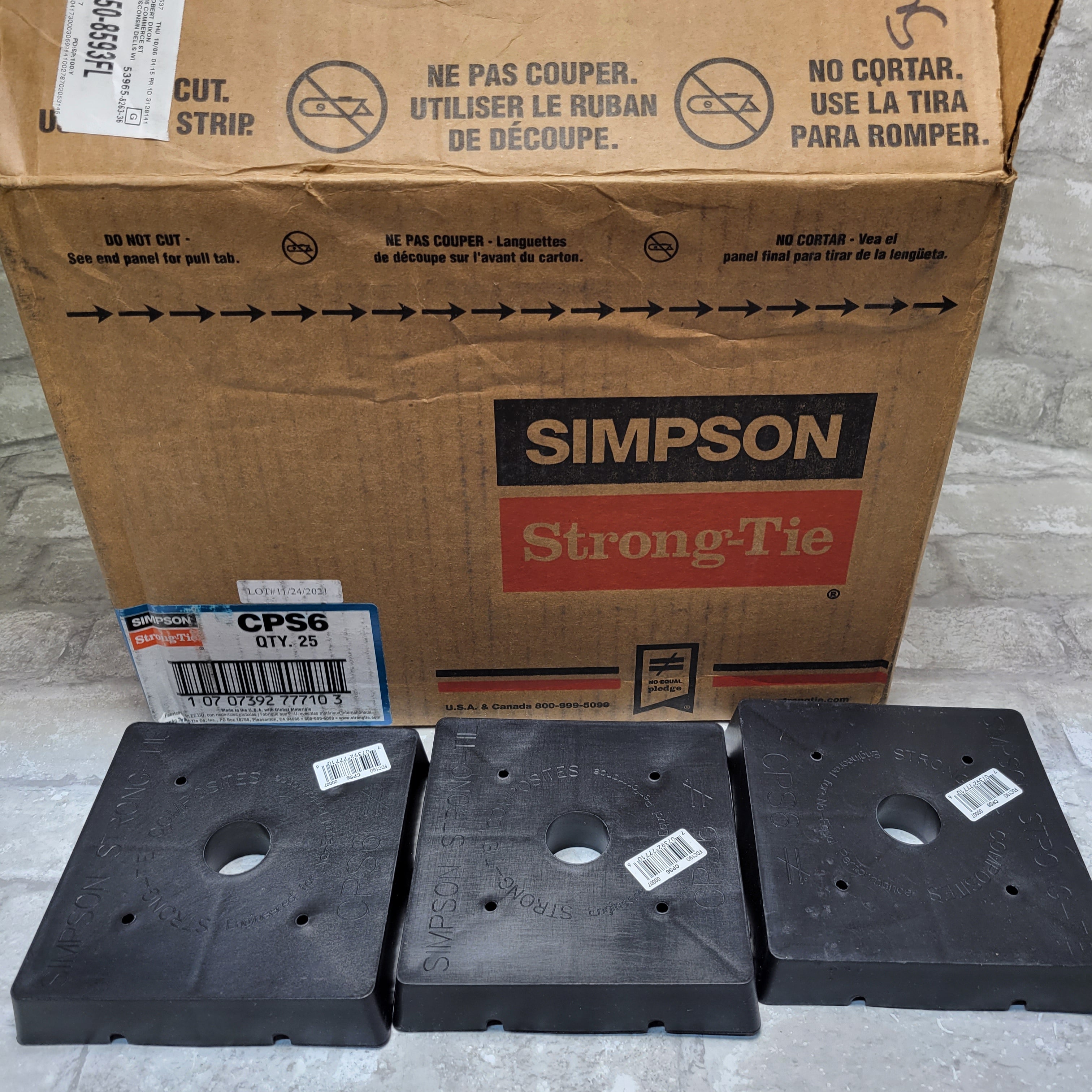 (25) Simpson Strong-Tie CPS Composite Plastic Standoff for 6x6 Nominal Lumber (7945757393134)